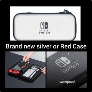 New Nintendo Switch Protective Case silver or Red controller & games storage